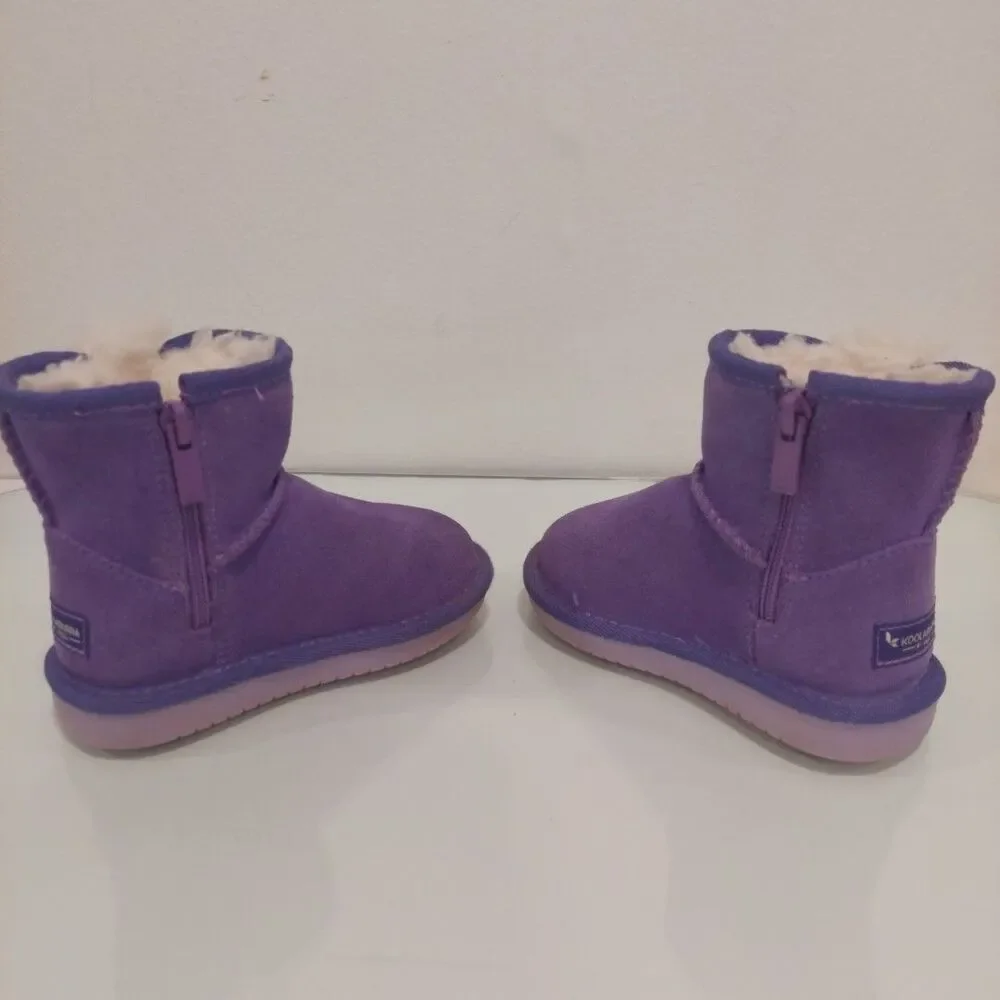 Girls' Koolaburra UGG Toddler Victoria Mini Winter Boots Sz 6 Passion Flower Zip